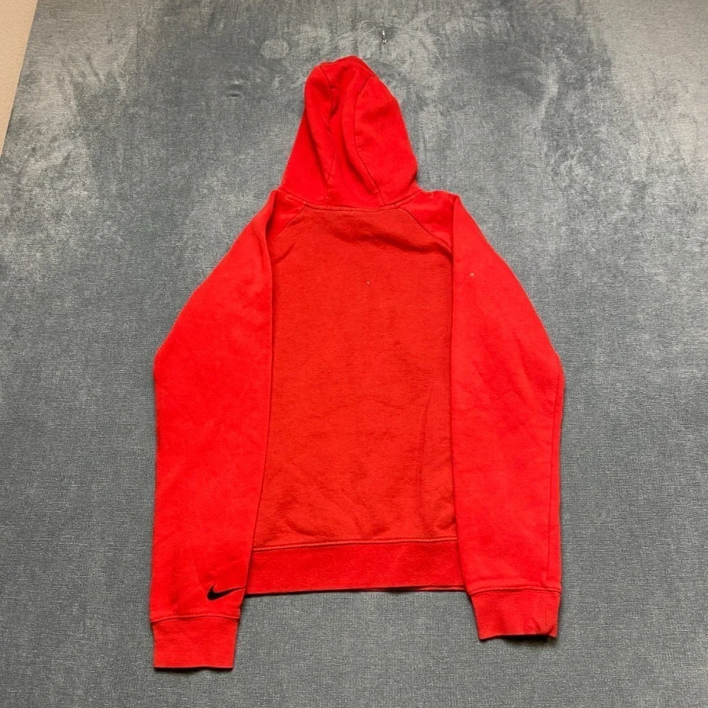 Nike 3Brand Hoodie Boys XL 13-15Yrs Red Fleece Lined Raglan Sleeve Pullover